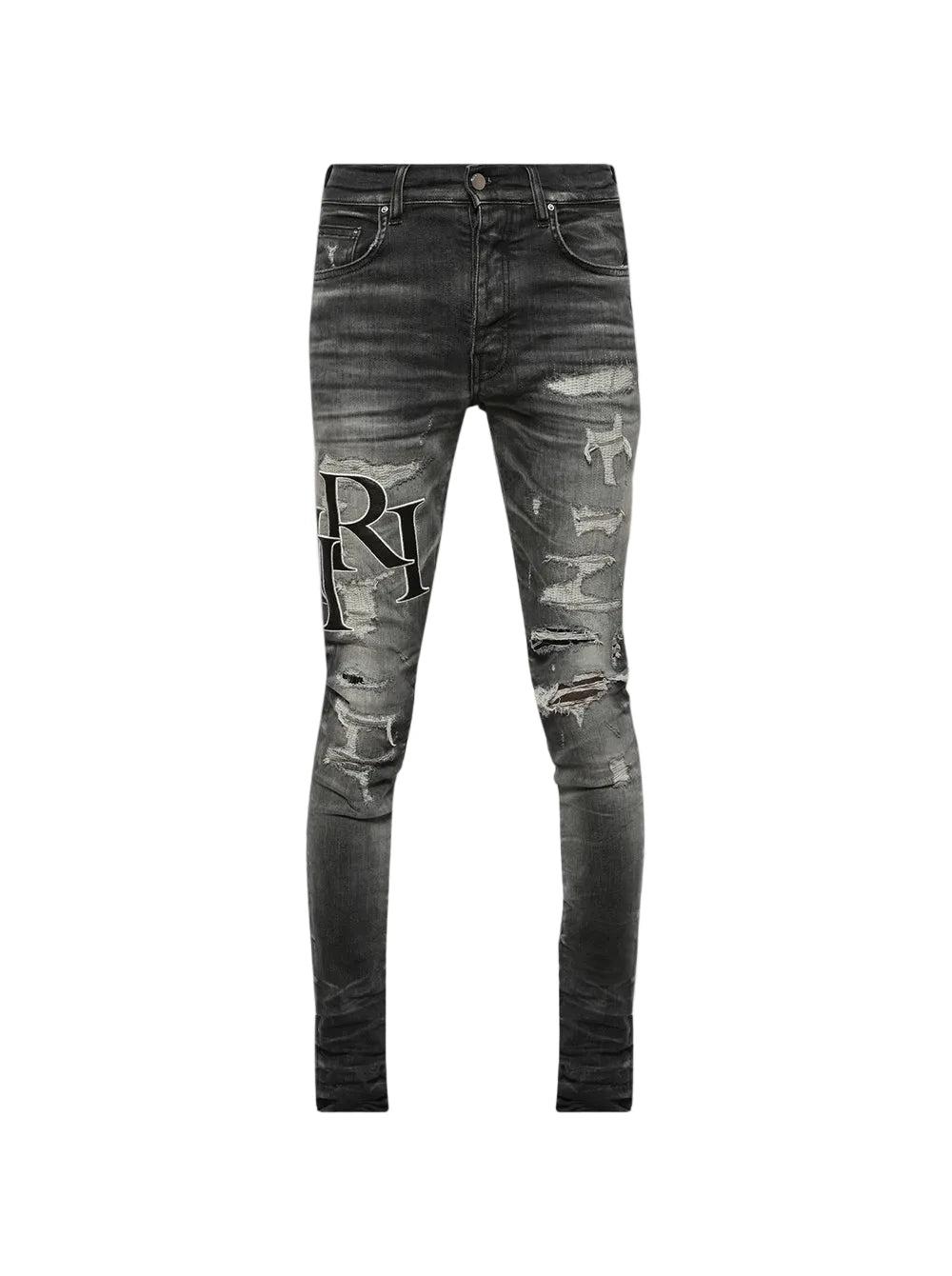 Amiri Staggered Logo Jean Storm Grey