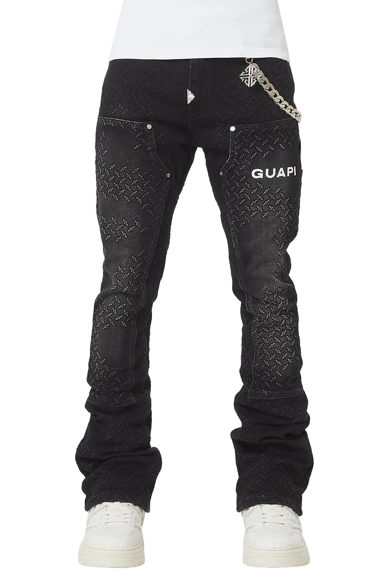 Guapi Obsidian Black Steel Plate Carpenter Denim Jeans