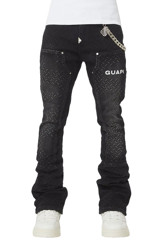 Guapi Obsidian Black Steel Plate Carpenter Denim Jeans