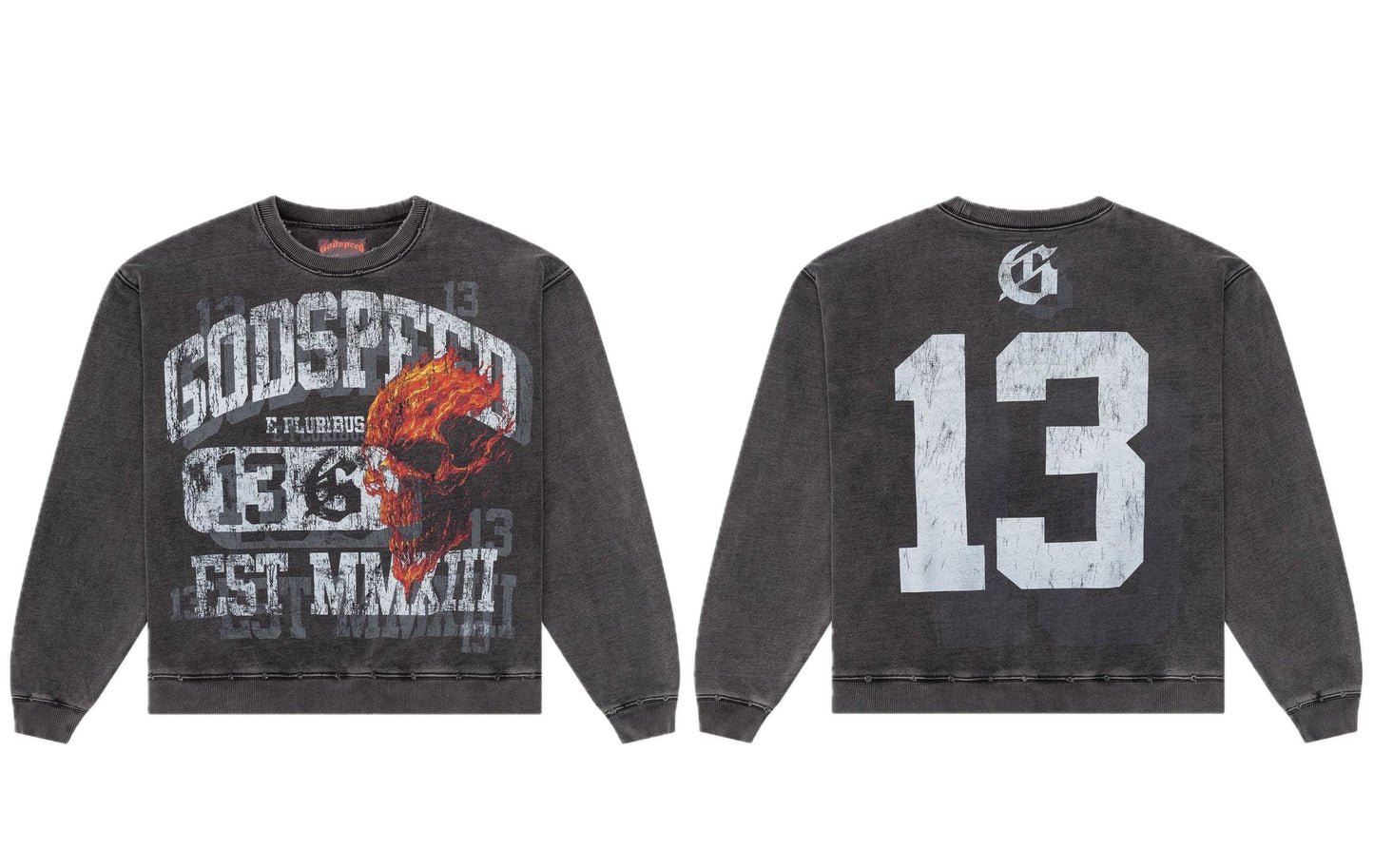 Godspeed Seeing Double Sweatshirt Grey Wash