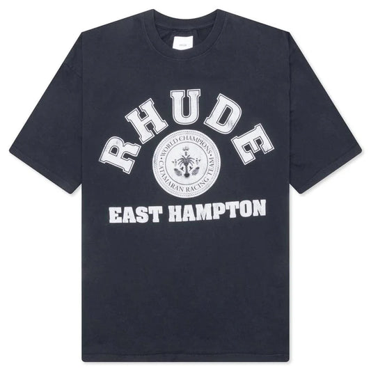 Rhude Hampton Catamaran Logo Cotton T-Shirt Vintage Black