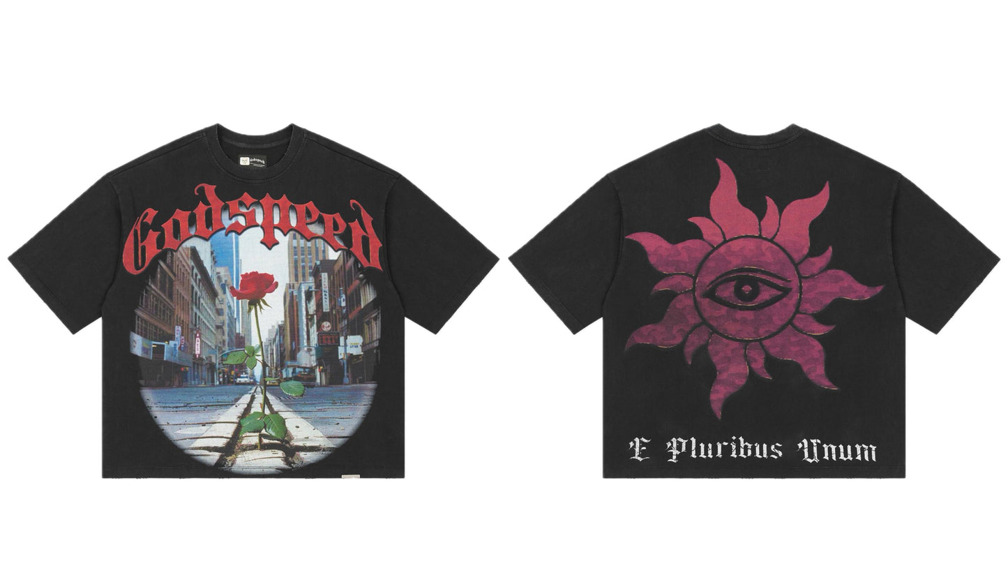 Godspeed Concrete Rose Tee Black