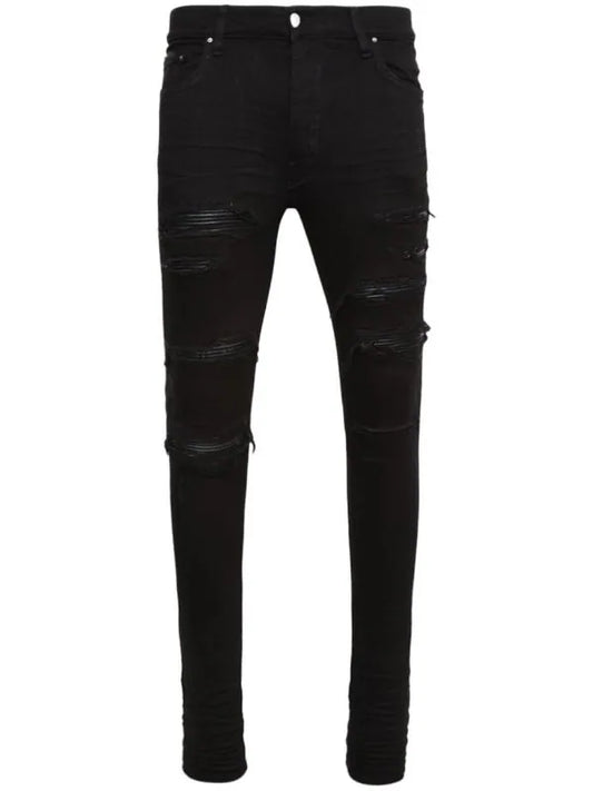 Amiri Leather Thrasher Jeans Black OD