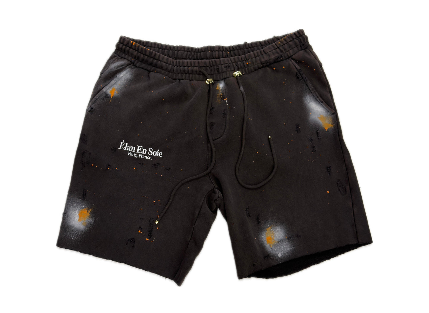 Elan En Soie Home Paint Splatter Shorts Brown