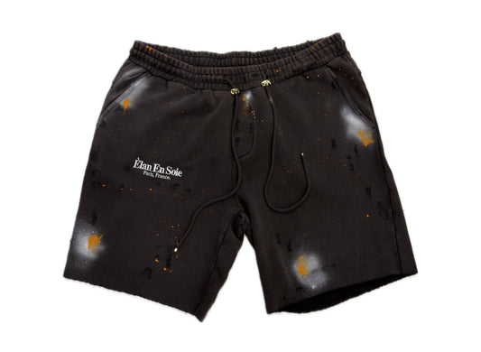 Elan En Soie Home Paint Splatter Shorts Brown