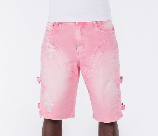 Guapi French Rose Cross Buckle Shorts