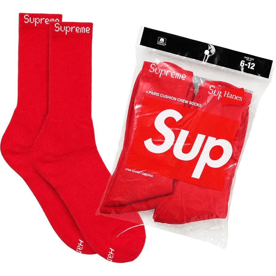 Supreme Hanes Socks Red 1 Pair