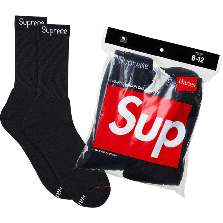 Supreme Hanes Socks Black 1 Pair