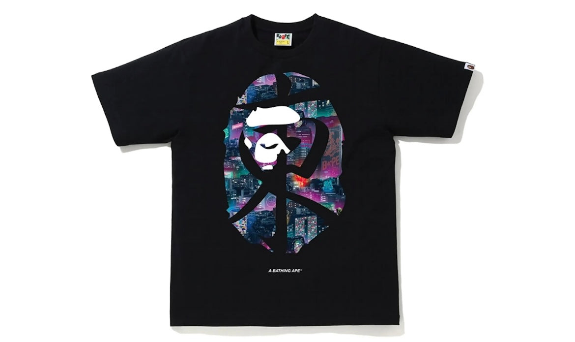 BAPE Neon Tokyo Kanji Tee Black