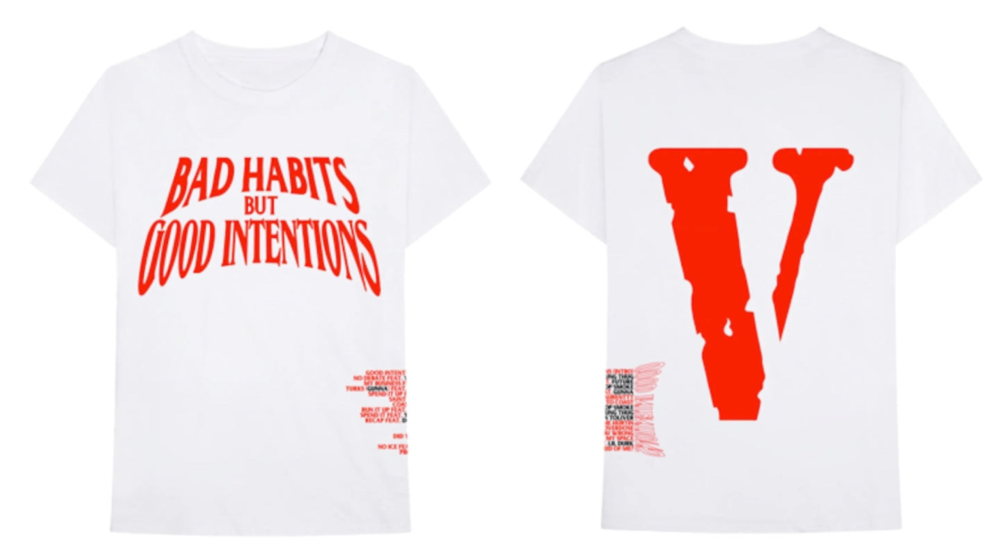 Vlone x Nav Bad Habits Good Intentions Tee White