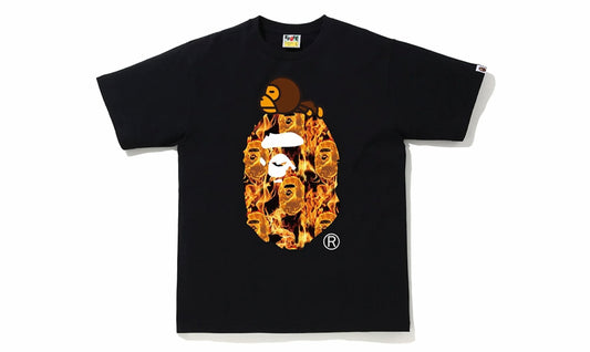 BAPE Flame Milo On Big Ape T-shirt Black/Orange