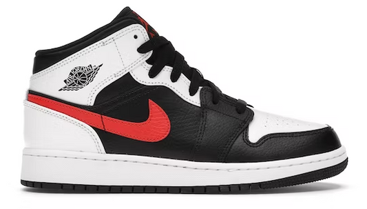 Jordan 1 Mid White Black Chile Red (GS)