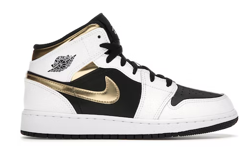 Jordan 1 Mid White Gold Black (GS)