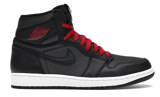 Jordan 1 Retro High Black Satin Gym Red