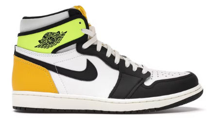 Jordan 1 Retro High White Black Volt University Gold