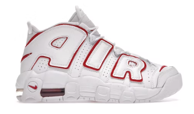 Nike Air More Uptempo White Varsity Red Outline (GS)