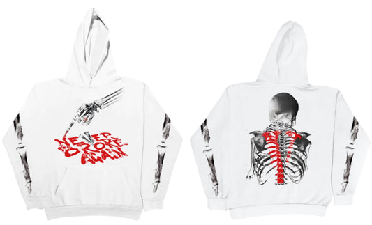 Vlone x Never Broke Again Bones Hoodie White