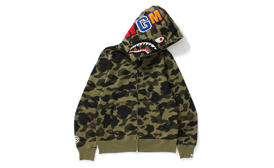 BAPE 1st Camo Shark Full Zip Hoodie Dark Green