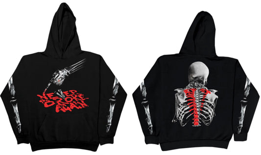 Vlone x Never Broke Again Bones Hoodie Black