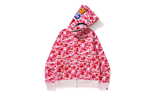 BAPE ABC Camo Shark Full Zip Hoodie Pink