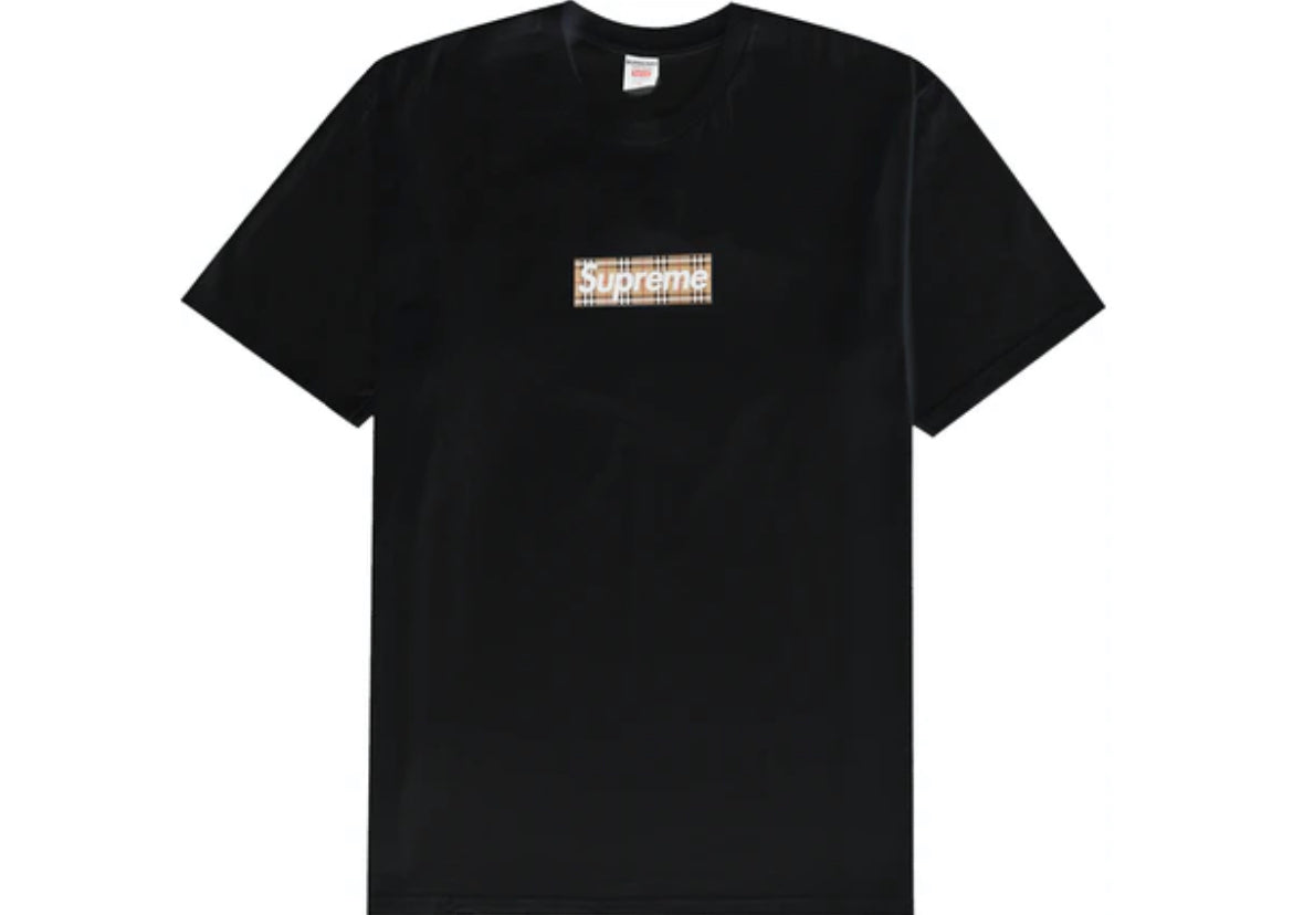 Supreme Burberry Box Logo Tee Black