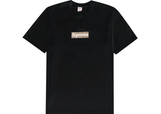 Supreme Burberry Box Logo Tee Black