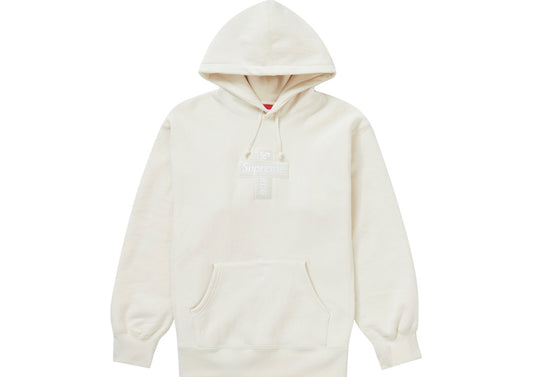 Supreme Cross Box Logo Hooded Sweatshirt Natural