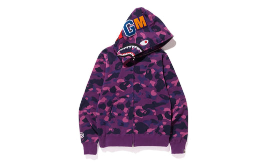 BAPE Color Camo Shark Full Zip Hoodie Purple